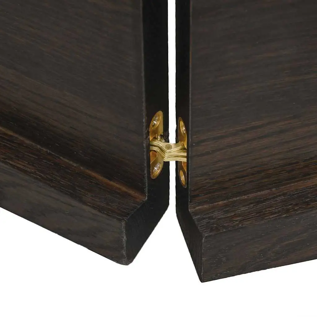 Wooden Table Top Solid Oak Live Edge Foldable 140x60cm Dark Brown