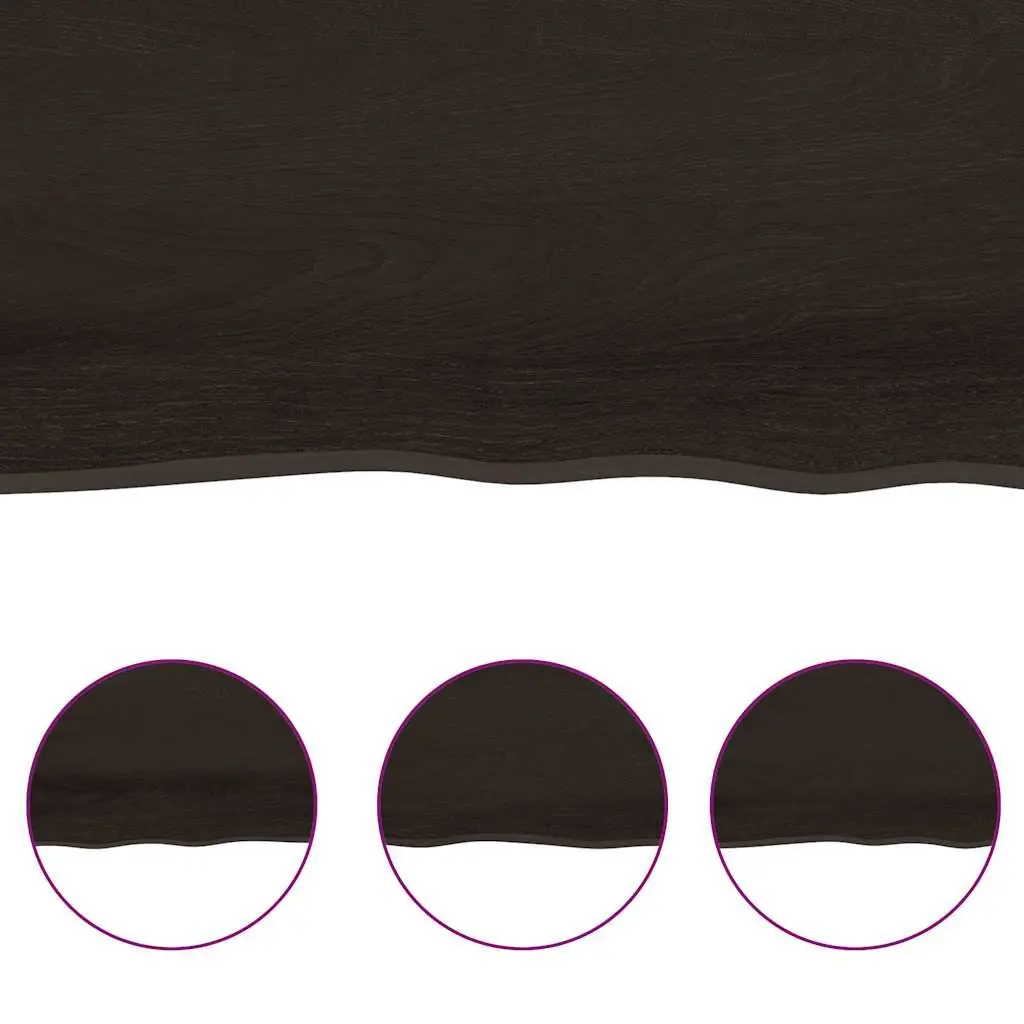 Foldable Table Top Solid Oak Wood Live Edge 160x40cm Dark Brown