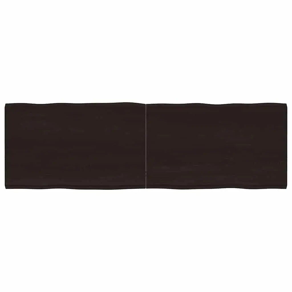 Wooden Table Top Dark Brown Treated Solid Oak Live Edge Folding Replacement