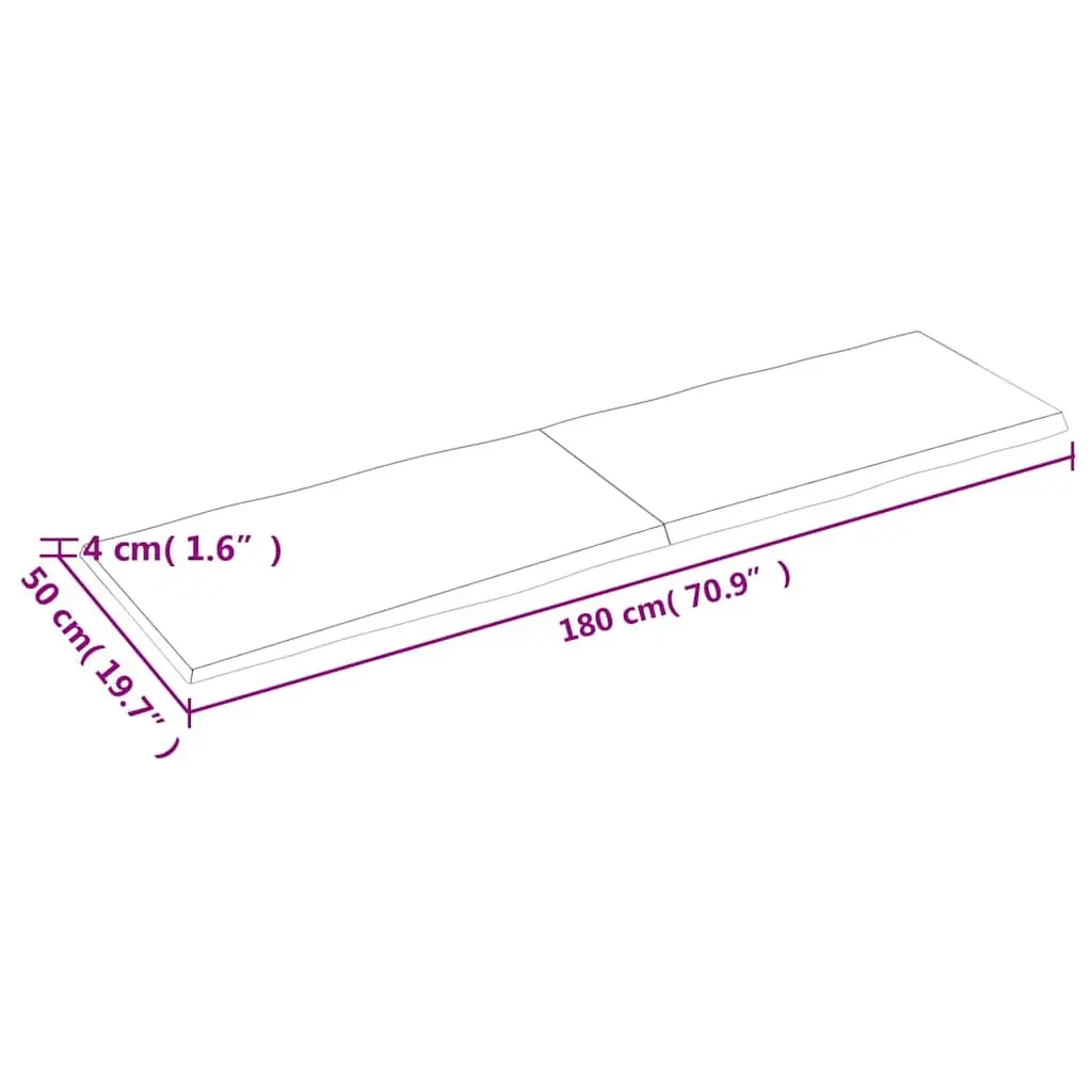 Foldable Oak Table Top, Dark Brown 180x50cm