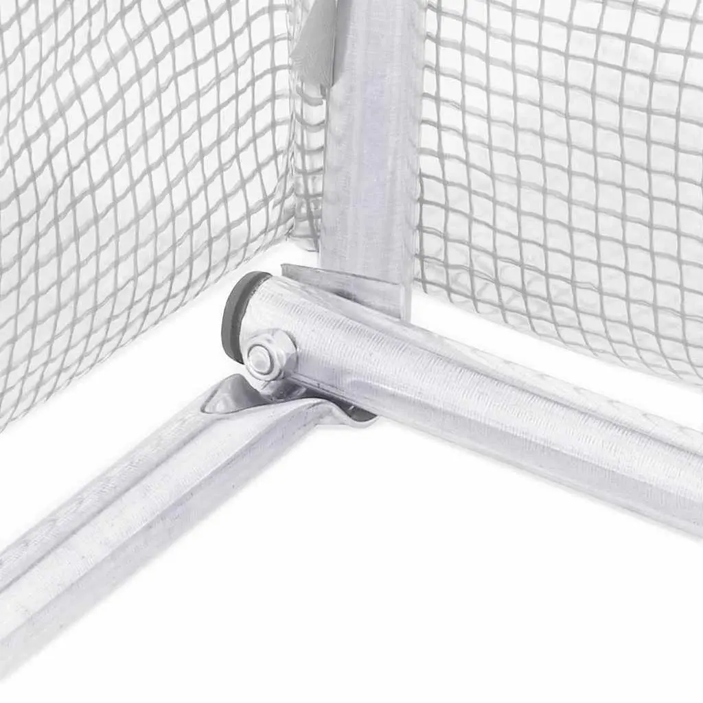 Greenhouse PE Cover White Steel Frame 3x2x2m with Roll-up Door and Side Mesh Windows for Garden Plants