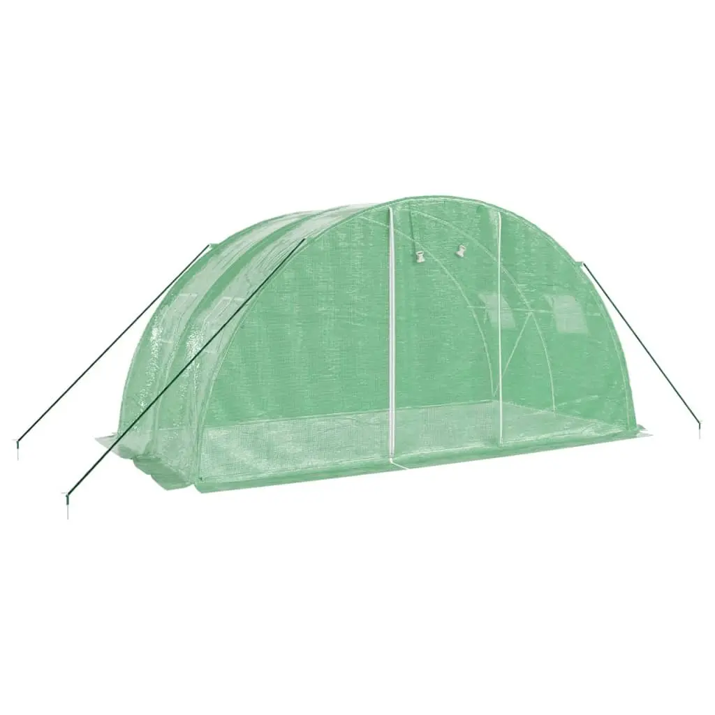 Greenhouse 8m² Steel Frame PE Cover Garden Plant House 4x2x2m Green Outdoor