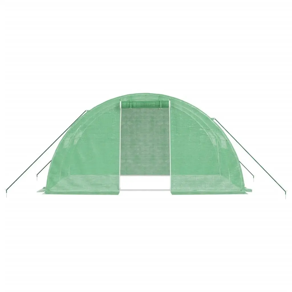 Greenhouse 8m² Steel Frame PE Cover Garden Plant House 4x2x2m Green Outdoor