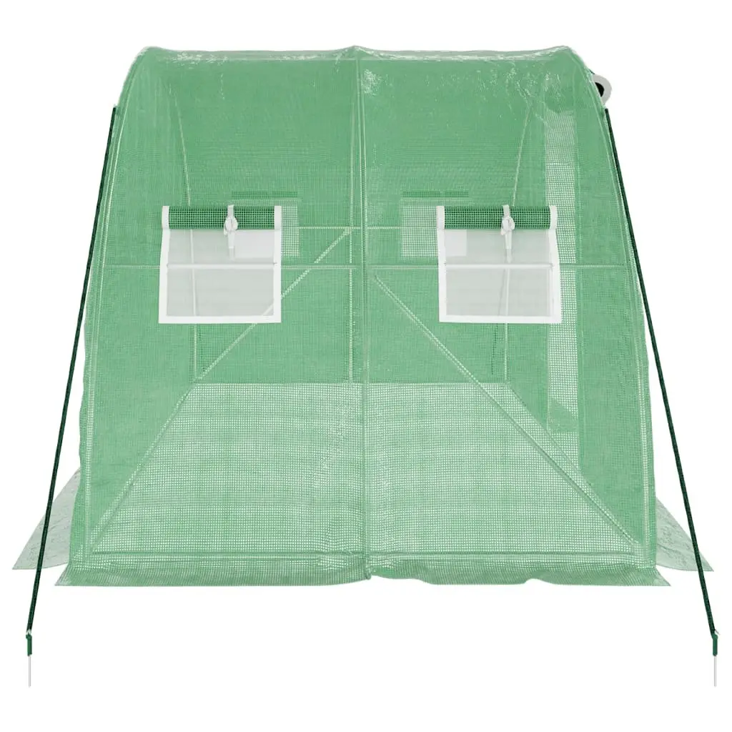 Greenhouse 8m² Steel Frame PE Cover Garden Plant House 4x2x2m Green Outdoor