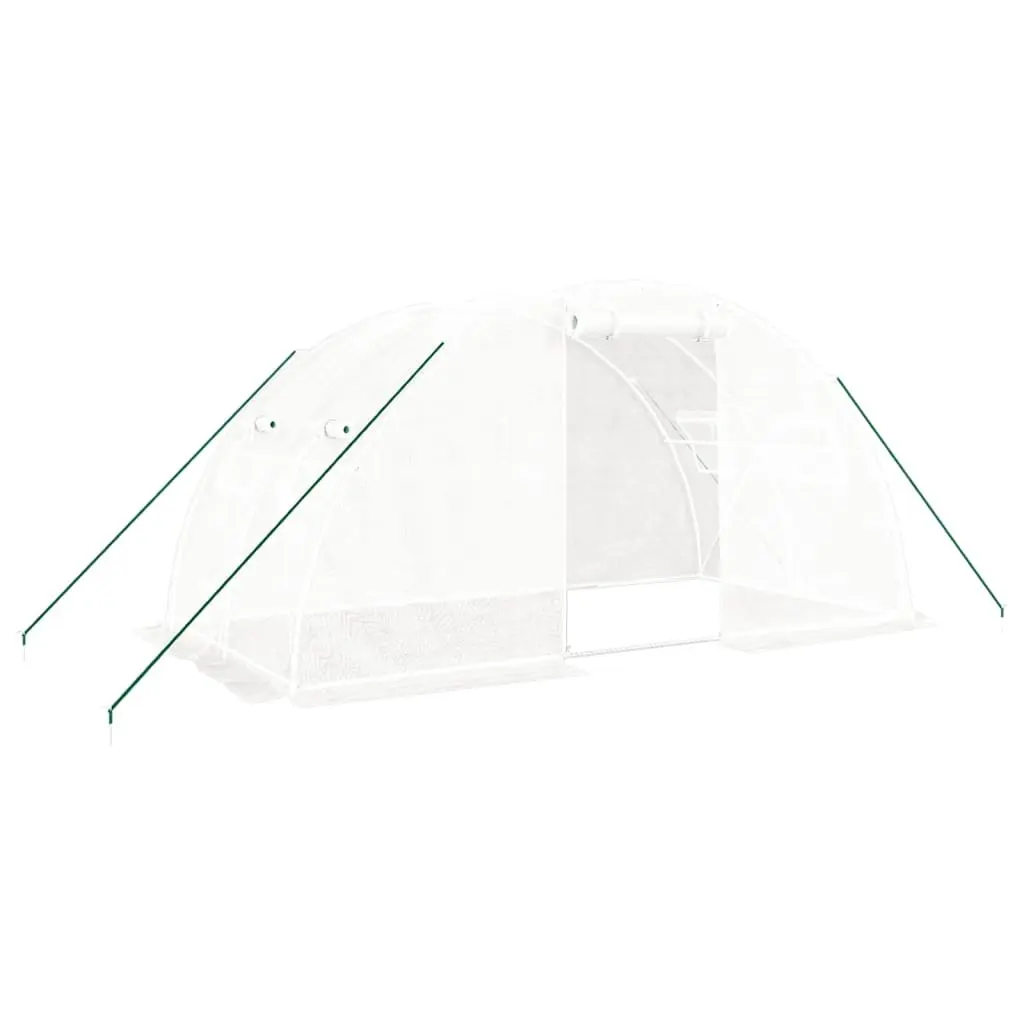Greenhouse Garden Plant House Polyethylene 4x2x2m White Steel Frame Weather Resistant