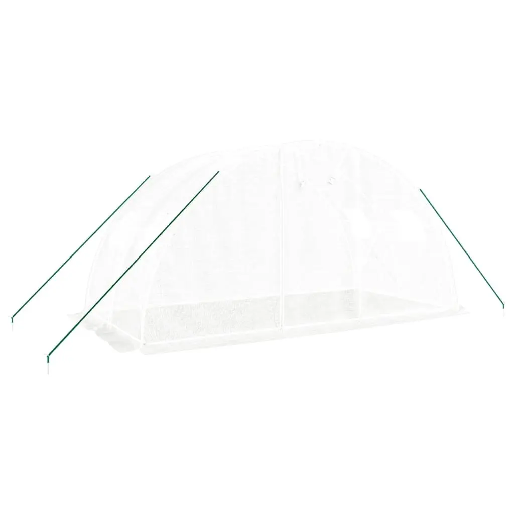 Greenhouse Garden Plant House Polyethylene 4x2x2m White Steel Frame Weather Resistant