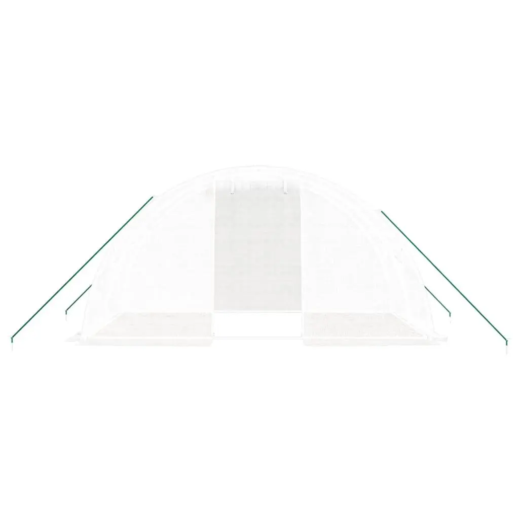 Greenhouse Garden Plant House Polyethylene 4x2x2m White Steel Frame Weather Resistant