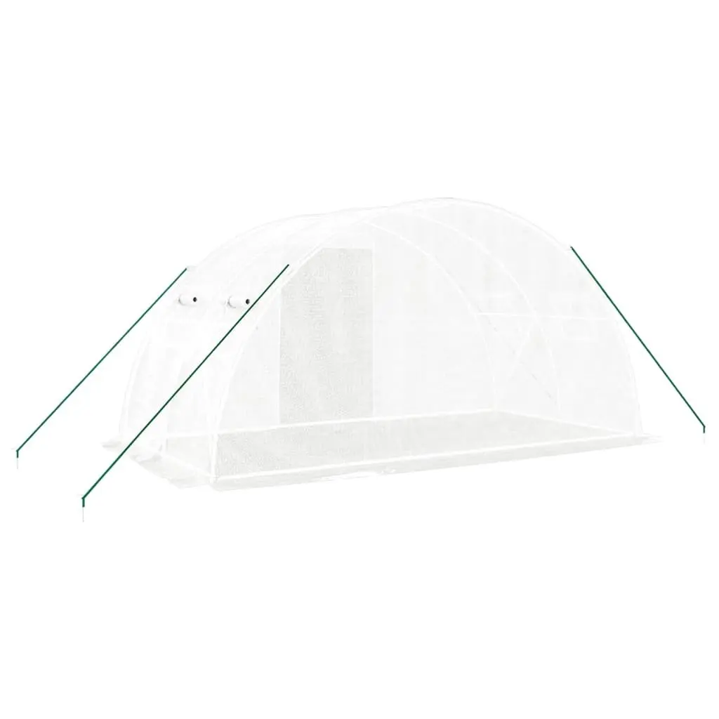 Greenhouse Garden Plant House Polyethylene 4x2x2m White Steel Frame Weather Resistant