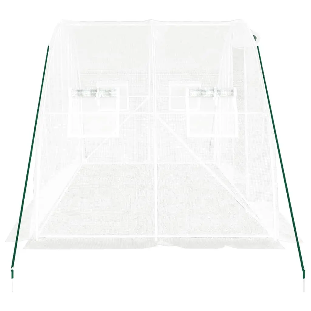 Greenhouse Garden Plant House Polyethylene 4x2x2m White Steel Frame Weather Resistant