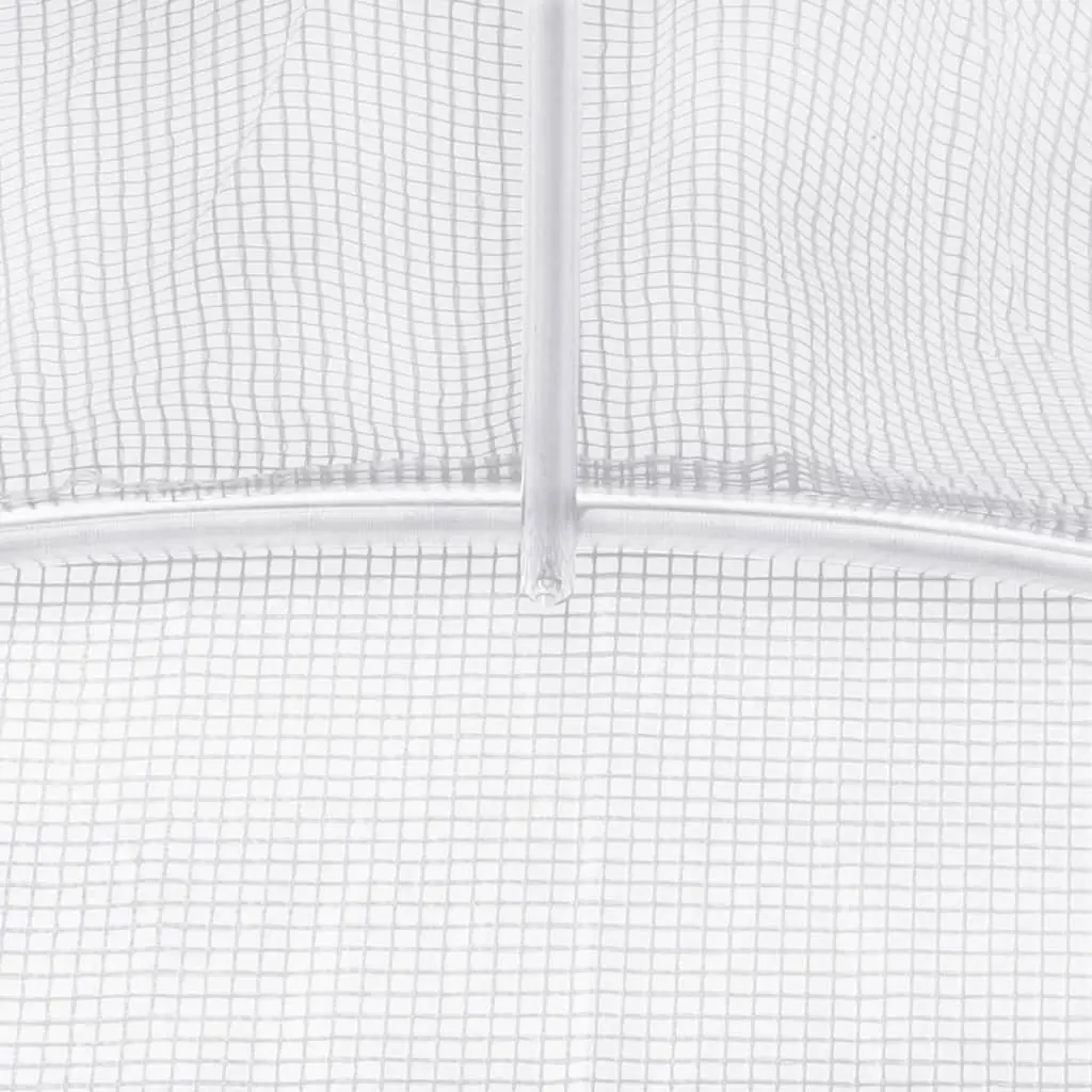 Greenhouse Garden Plant House Polyethylene 4x2x2m White Steel Frame Weather Resistant