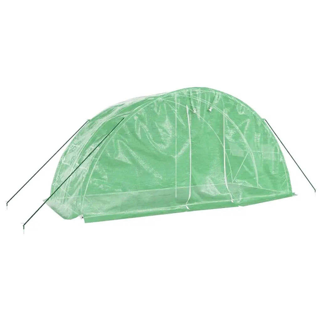 Greenhouse Steel Frame PE Cover Outdoor Plant House 5x2x2.3m Green