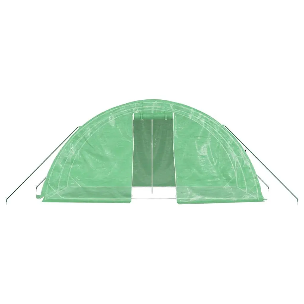Greenhouse Steel Frame PE Cover Outdoor Plant House 5x2x2.3m Green