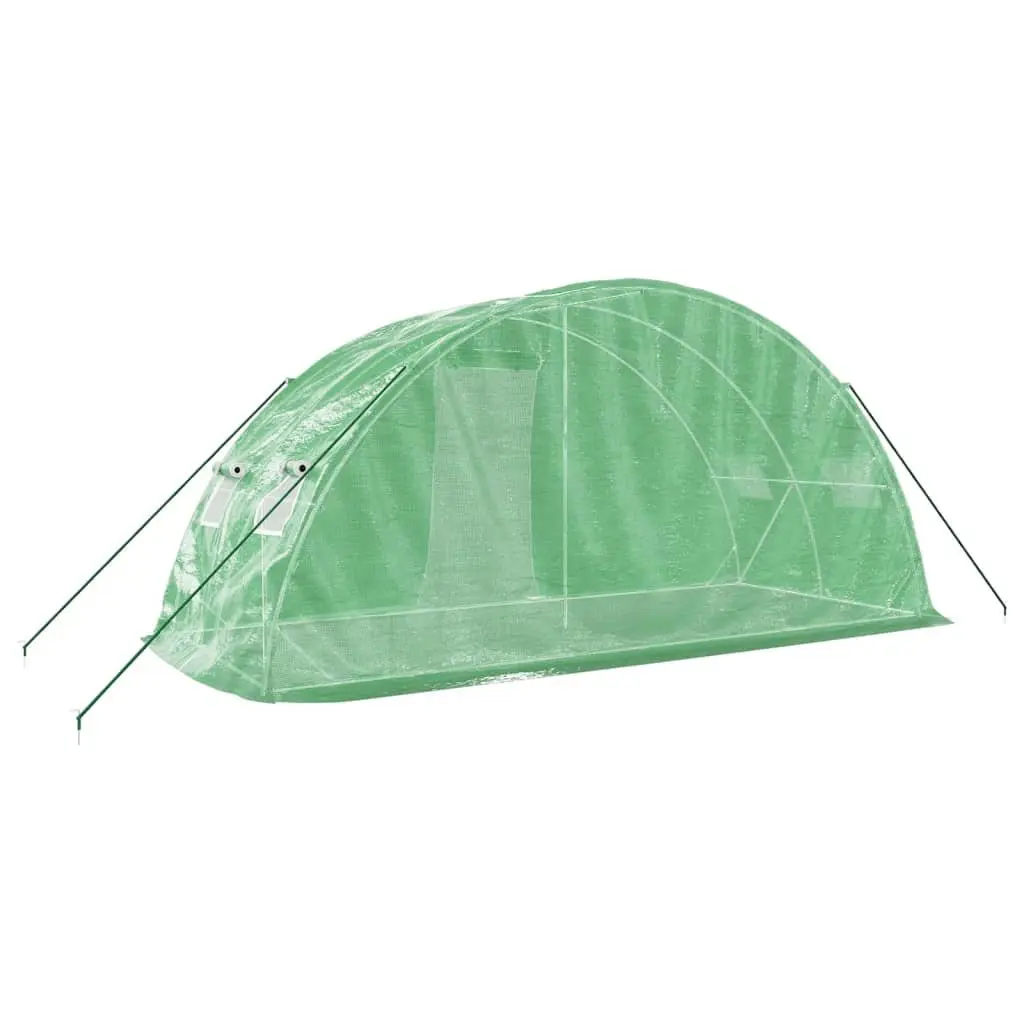 Greenhouse Steel Frame PE Cover Outdoor Plant House 5x2x2.3m Green