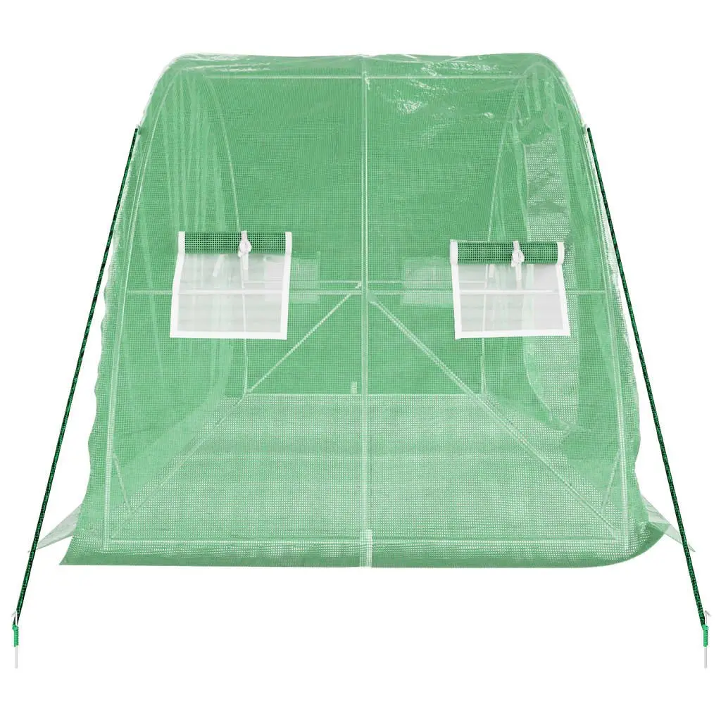 Greenhouse Steel Frame PE Cover Outdoor Plant House 5x2x2.3m Green