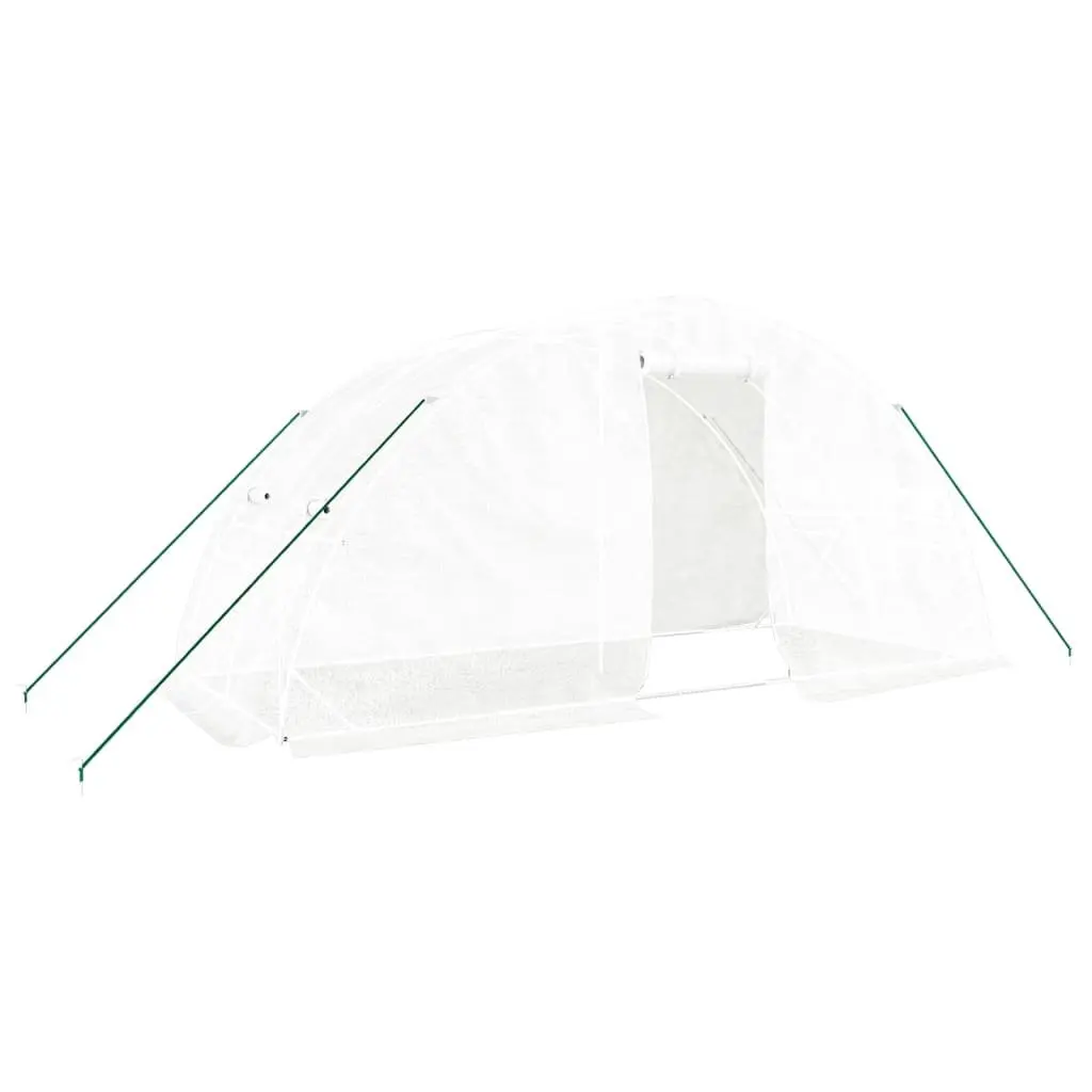 Greenhouse Steel Frame 5 x 2 x 2.3 m White UV-resistant PE Cover