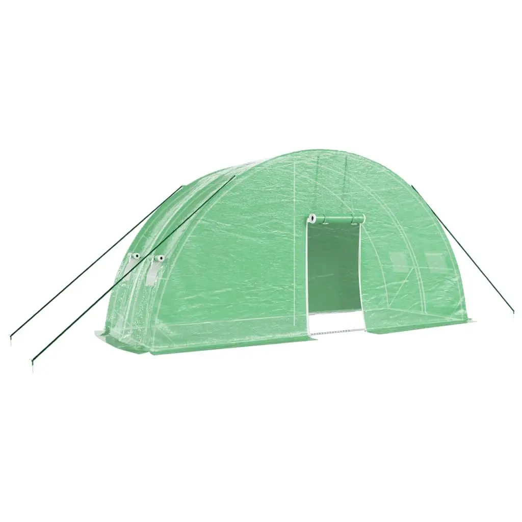 Greenhouse Steel Frame PE Cover 6x2x2.85m 12m² Green Garden Plant House