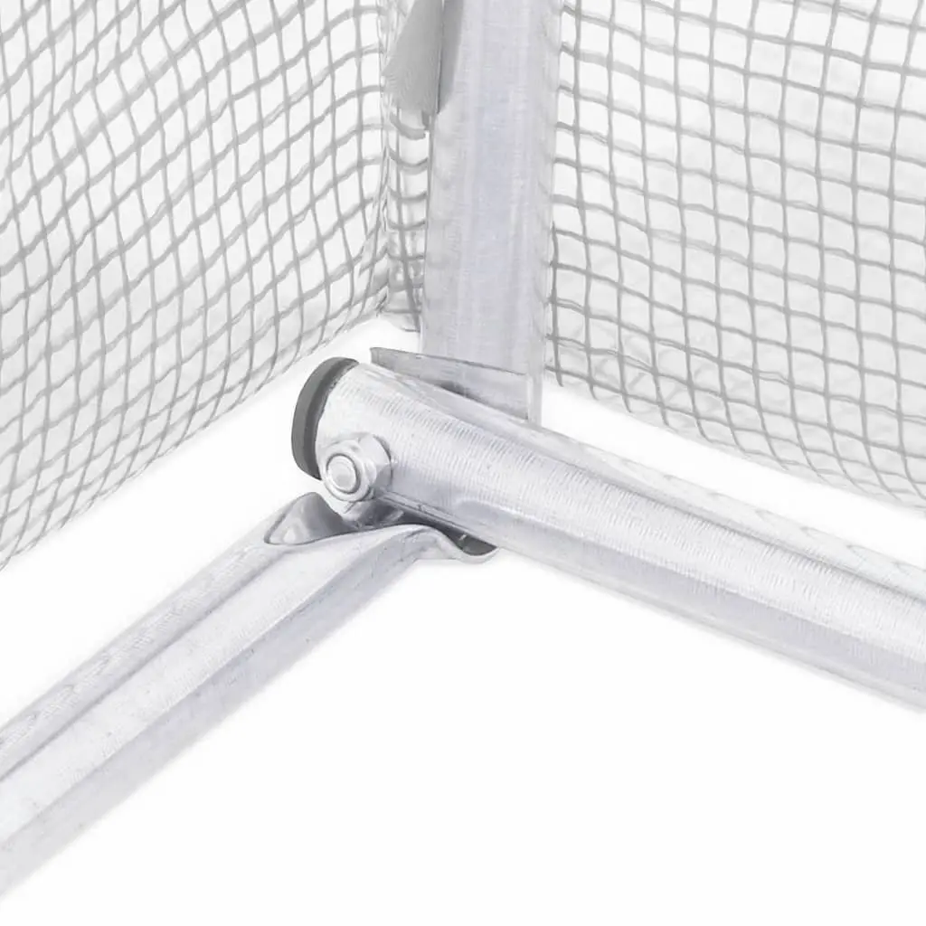 Greenhouse White PE Cover Steel Frame 6x2x2.85m 12m² Garden Plant House with Zippered Roll-Up Door and Four Mesh Windows