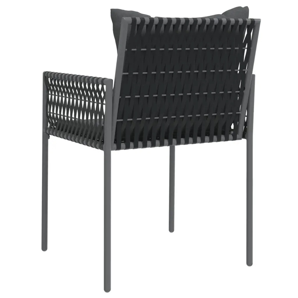Outdoor Chairs Poly Rattan 2 Pieces Black Garden Patio Seating
