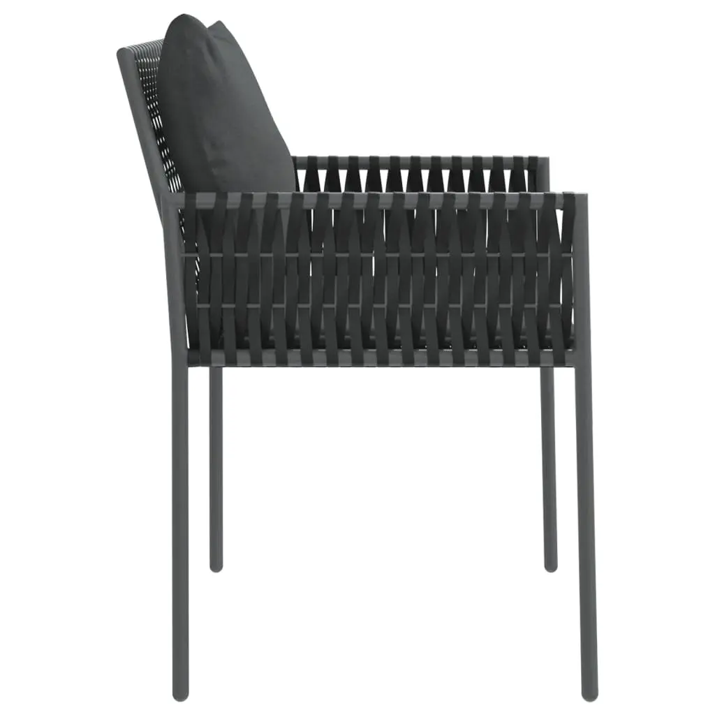 Outdoor Chairs Poly Rattan 2 Pieces Black Garden Patio Seating