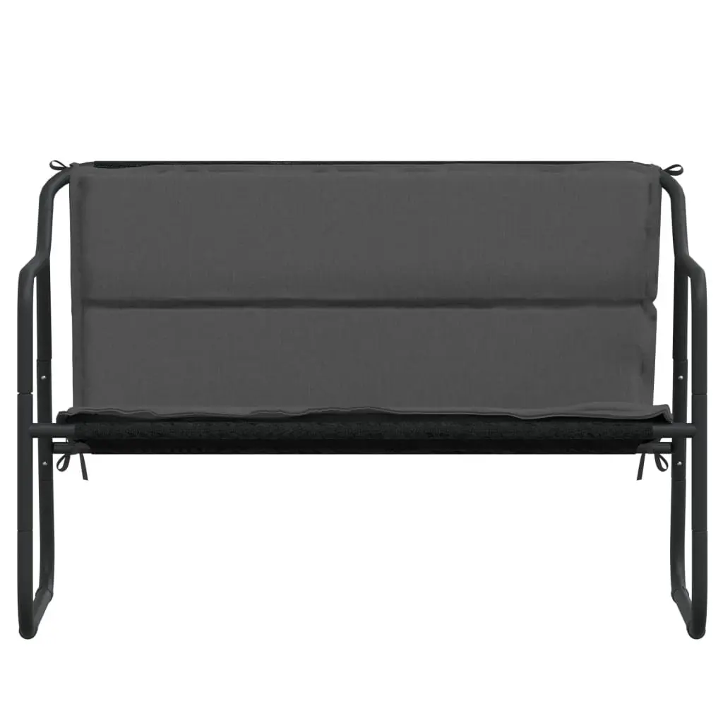2-Seater Garden Bench Steel Frame Anthracite with Cushion