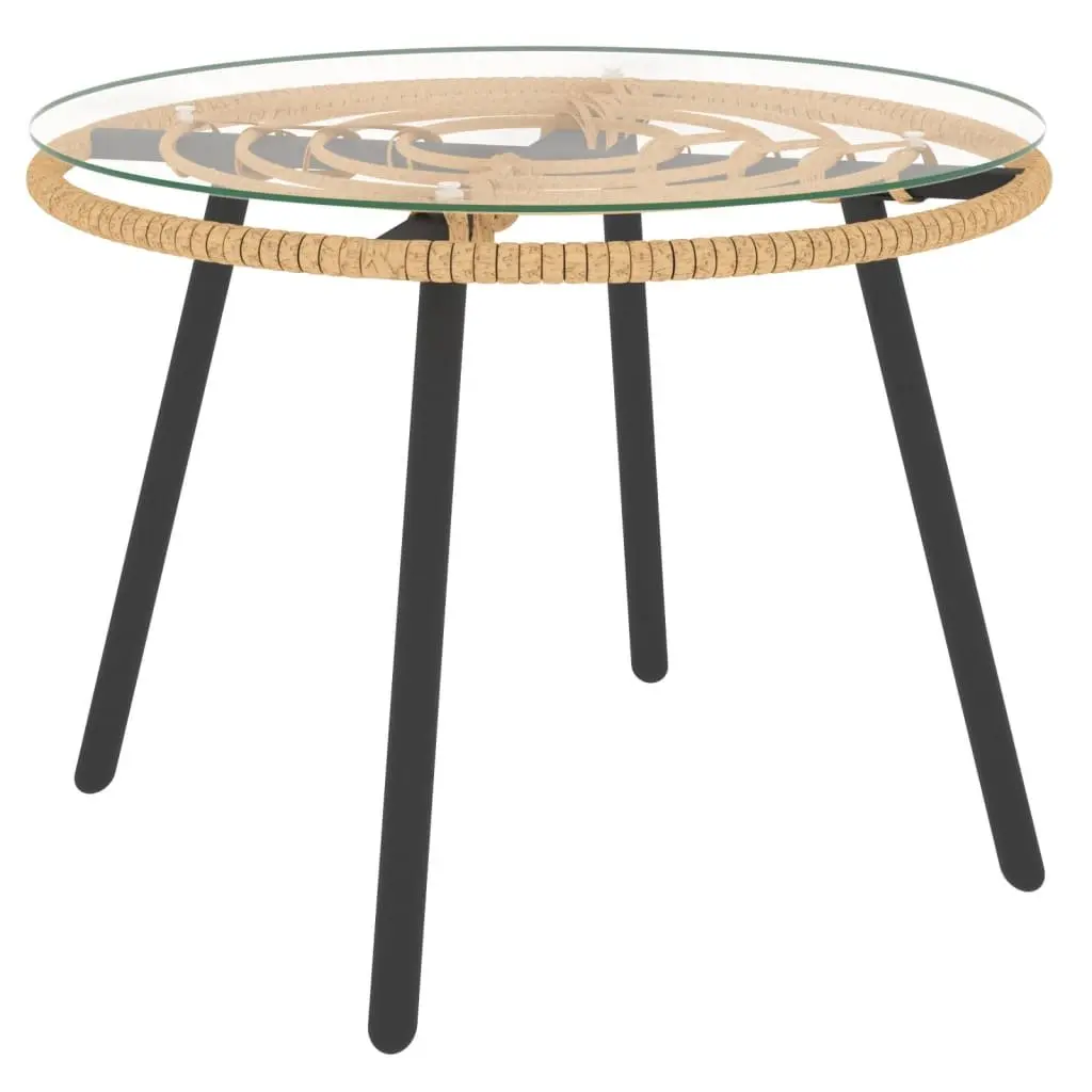 Garden Lounge Set PE Rattan Steel Frame 3 Piece Anthracite