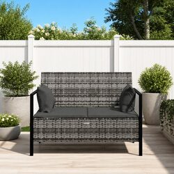 Practical Grey 2-Seater Garden Bench for Outdoor Use