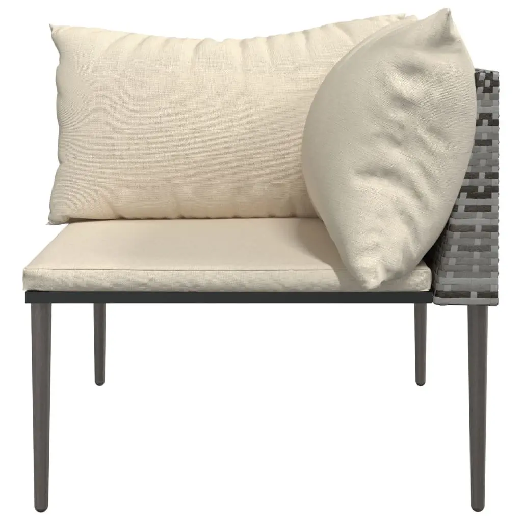 Garden Corner Sofa PE Rattan Modular Sectional Seating Grey