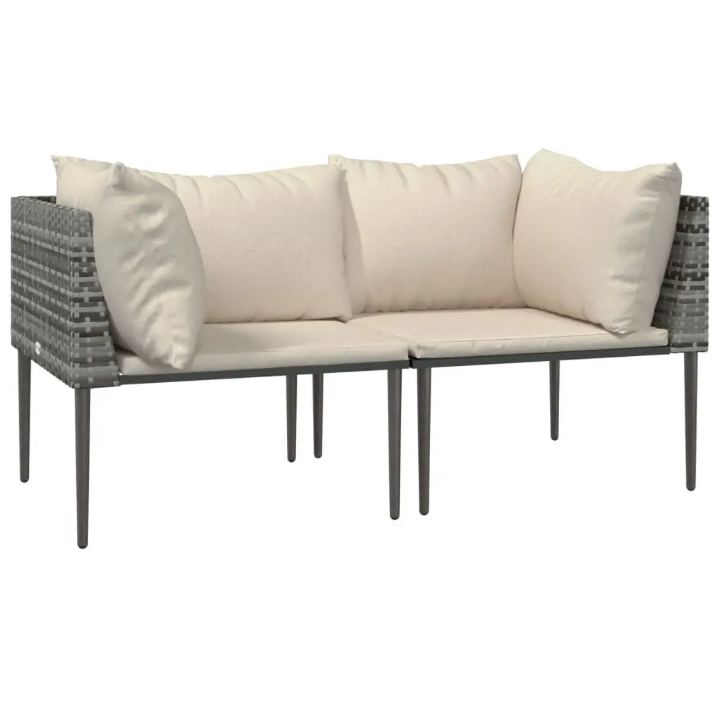 Outdoor Sectional Sofa Corner Set 2 pcs Garden Seating Grey Modular Lounge