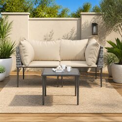 Versatile Grey Outdoor Lounge Set with Cushions