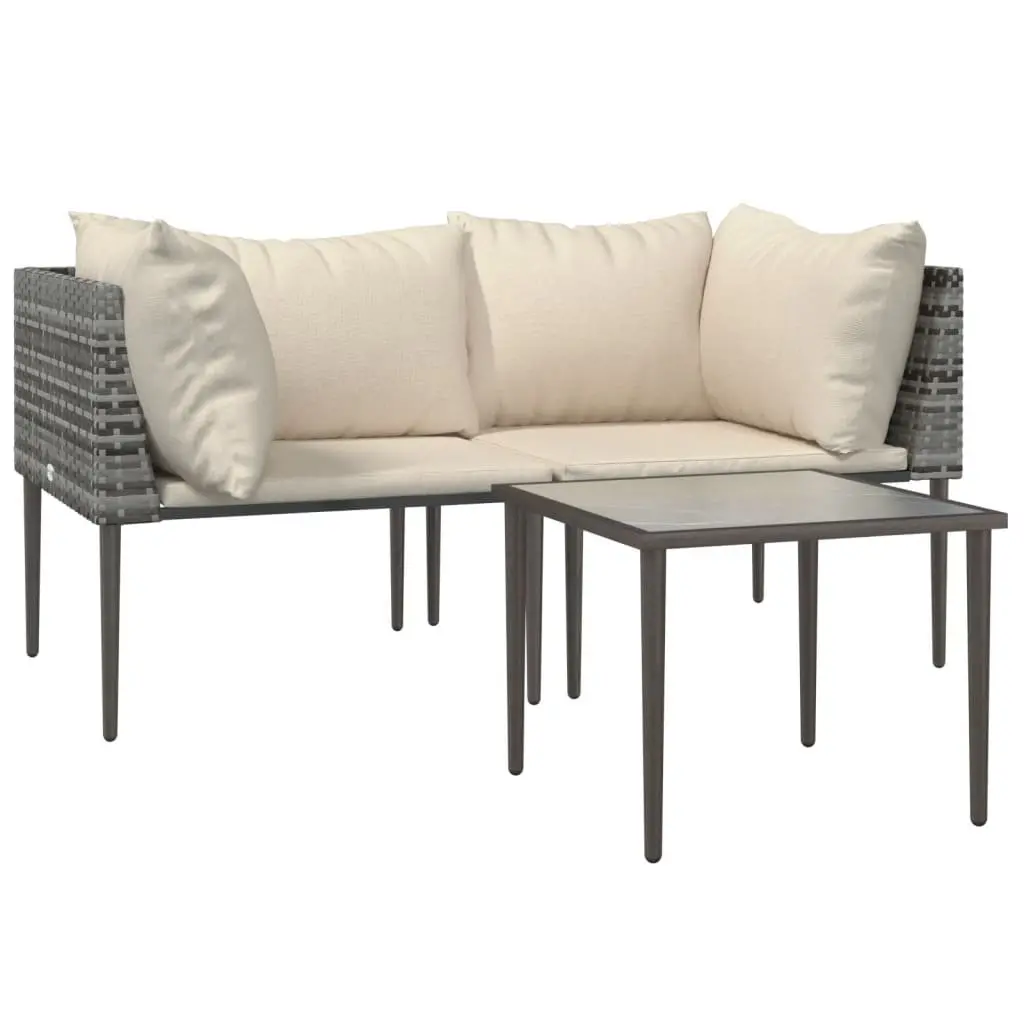 Grey Outdoor Lounge Set with Cushions
