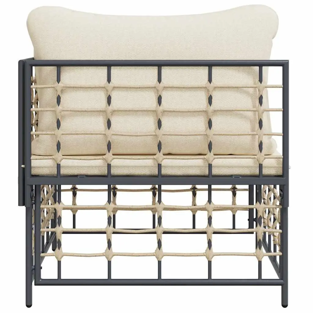 Garden Corner Sofa Modular PE Rattan Anthracite with Cushions
