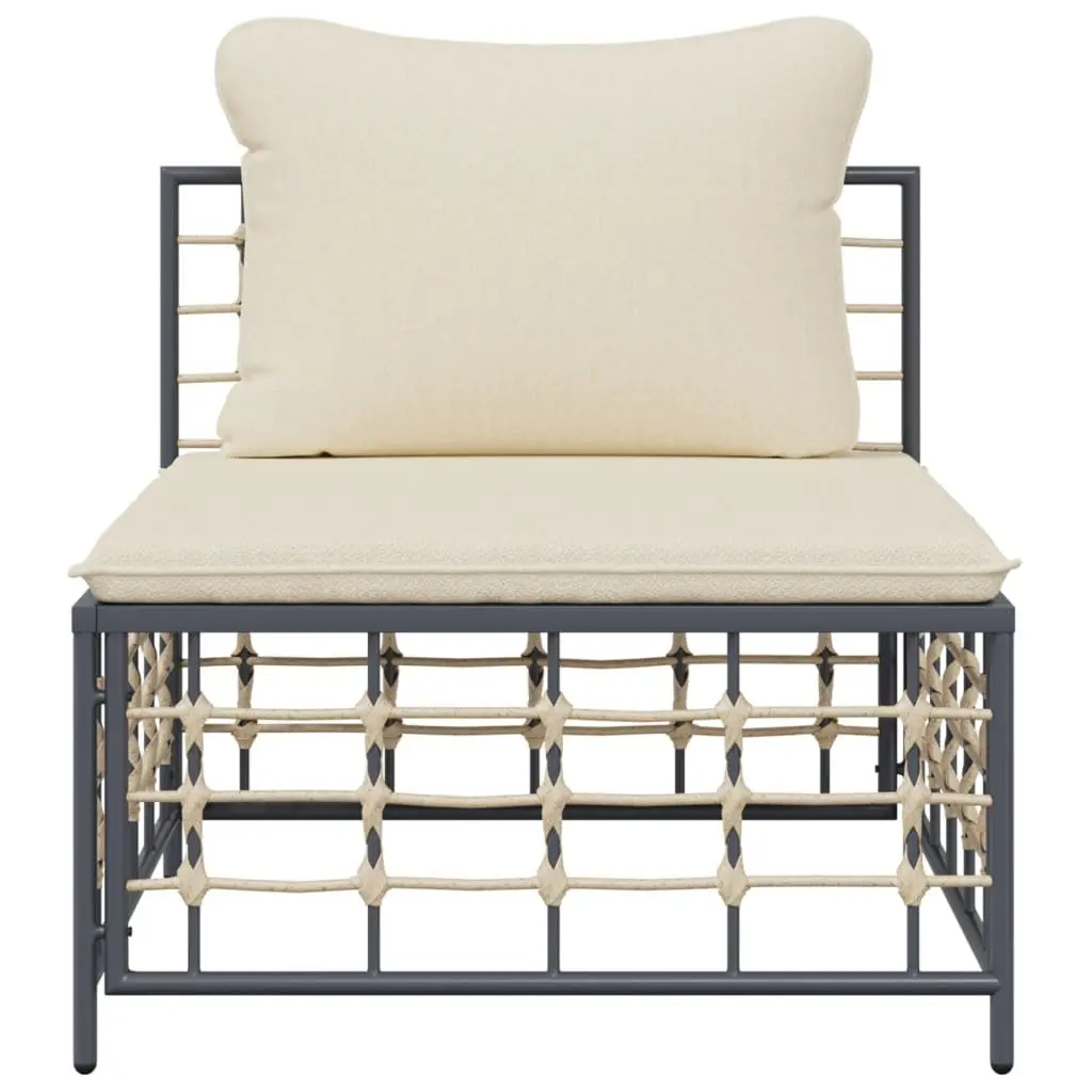 Outdoor Garden Middle Sofa Sectional Unit Poly Rattan Modular Seating with