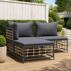 Versatile Garden Ottoman Footstool with Anthracite Cushion