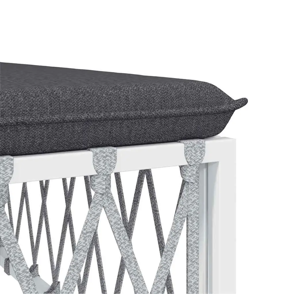 Outdoor Garden Middle Sofa Woven Fabric White Modular Sectional Seating