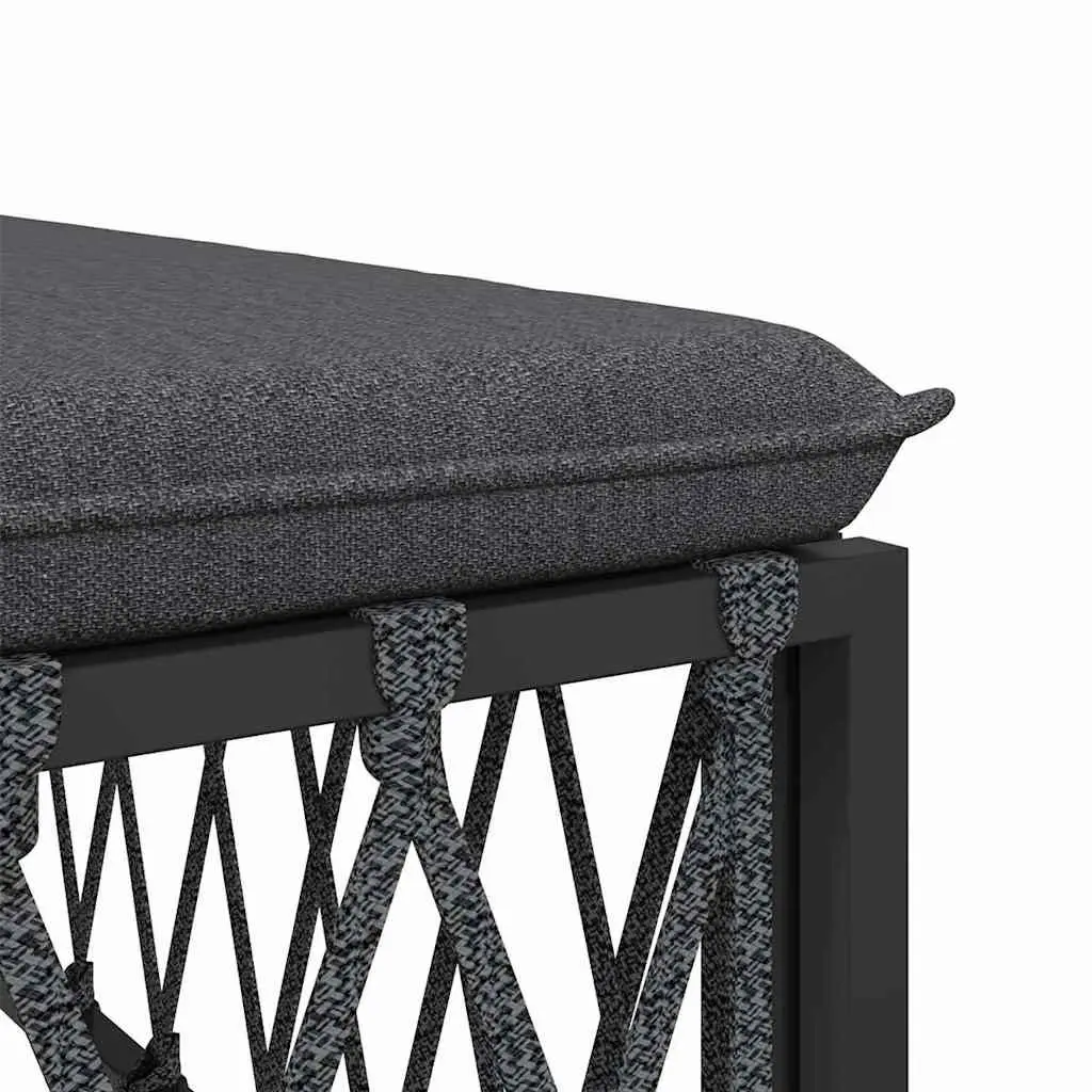 Outdoor Corner Sofa Woven Fabric Anthracite with Cushions