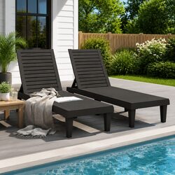 Practical Black Loungers - Perfect for Outdoor Relaxation