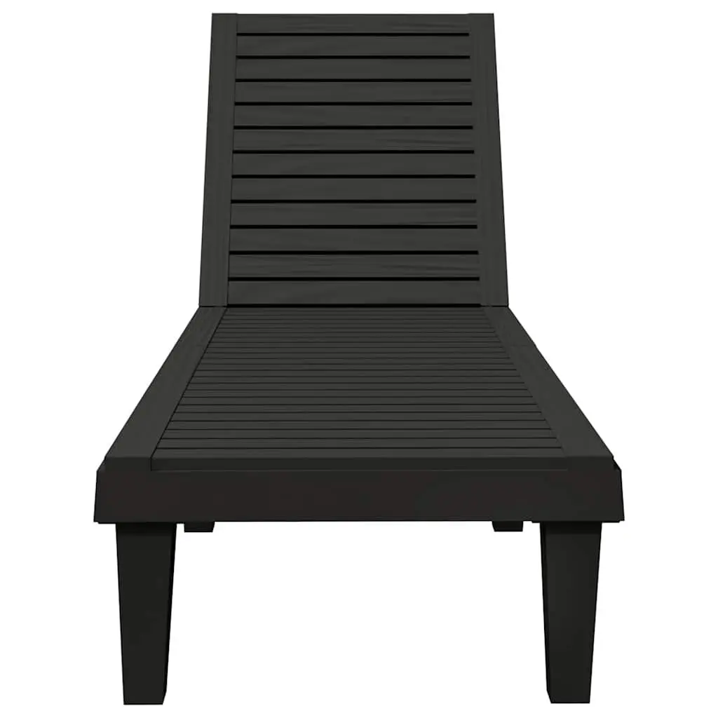 Sun Loungers Polypropylene Adjustable Backrest 155 x 58 x 83 cm Black 2 Piece
