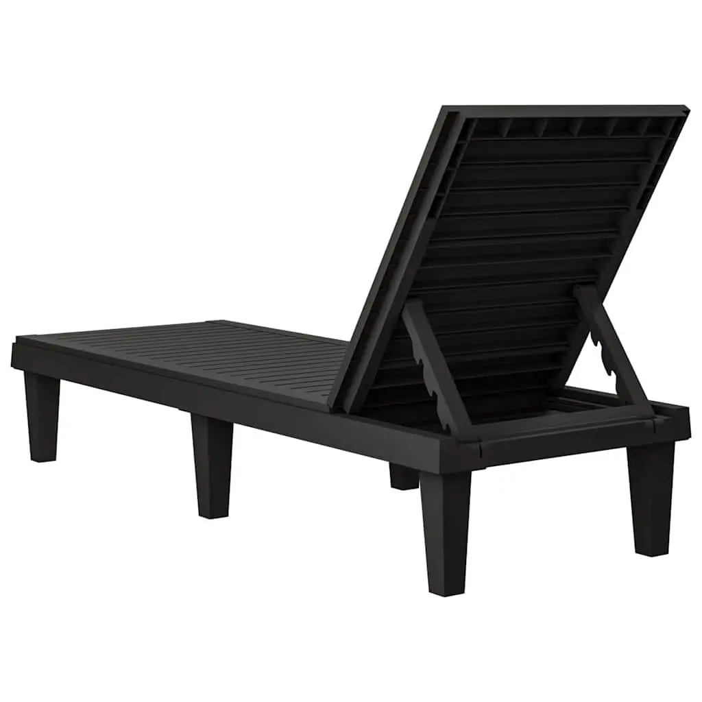 Sun Loungers Polypropylene Adjustable Backrest 155 x 58 x 83 cm Black 2 Piece
