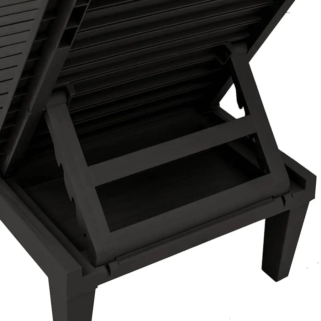 Sun Loungers Polypropylene Adjustable Backrest 155 x 58 x 83 cm Black 2 Piece