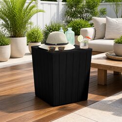 Garden Storage Table with Removable Lid Outdoor Patio Furniture Black