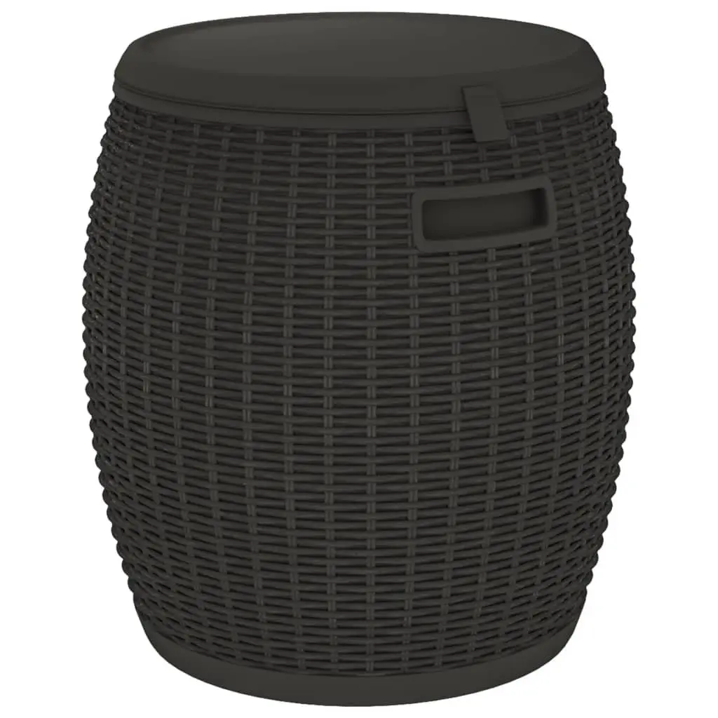 Garden Storage Box Polypropylene 4-in-1 Outdoor Stool Side Table Ice Cooler Black