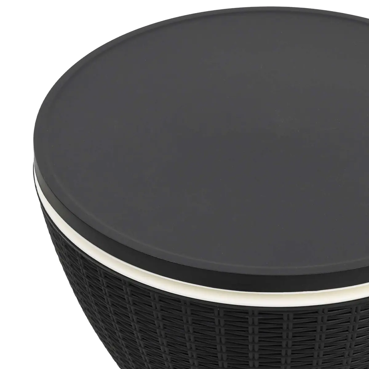 3-in-1 Ice Cooler Table Polypropylene Black Outdoor Beverage Cooler Cocktail Coffee Table
