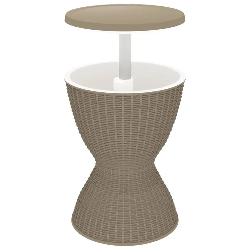 3-in-1 Ice Cooler Table Polypropylene Brown Outdoor Furniture