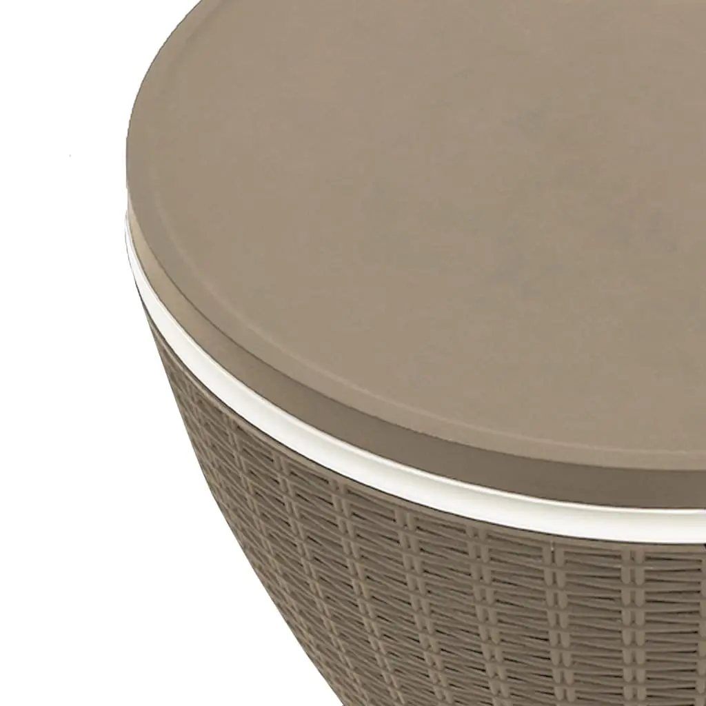 3-in-1 Ice Cooler Table Polypropylene Brown Outdoor Furniture
