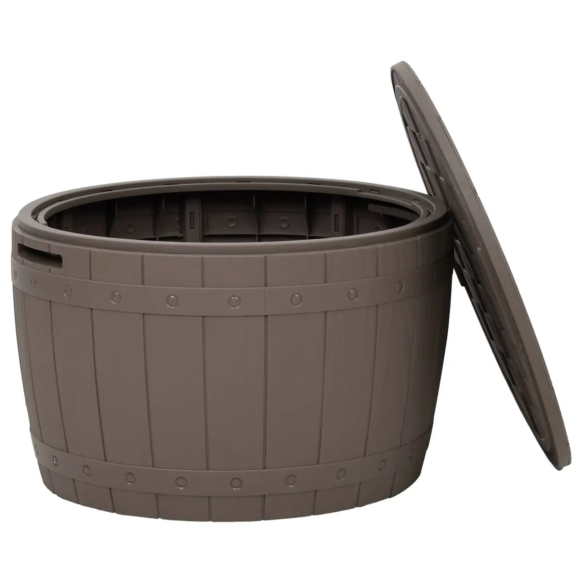 Garden Storage Box 3-in-1 Outdoor Bench Seat Table Brown Polypropylene Organiser