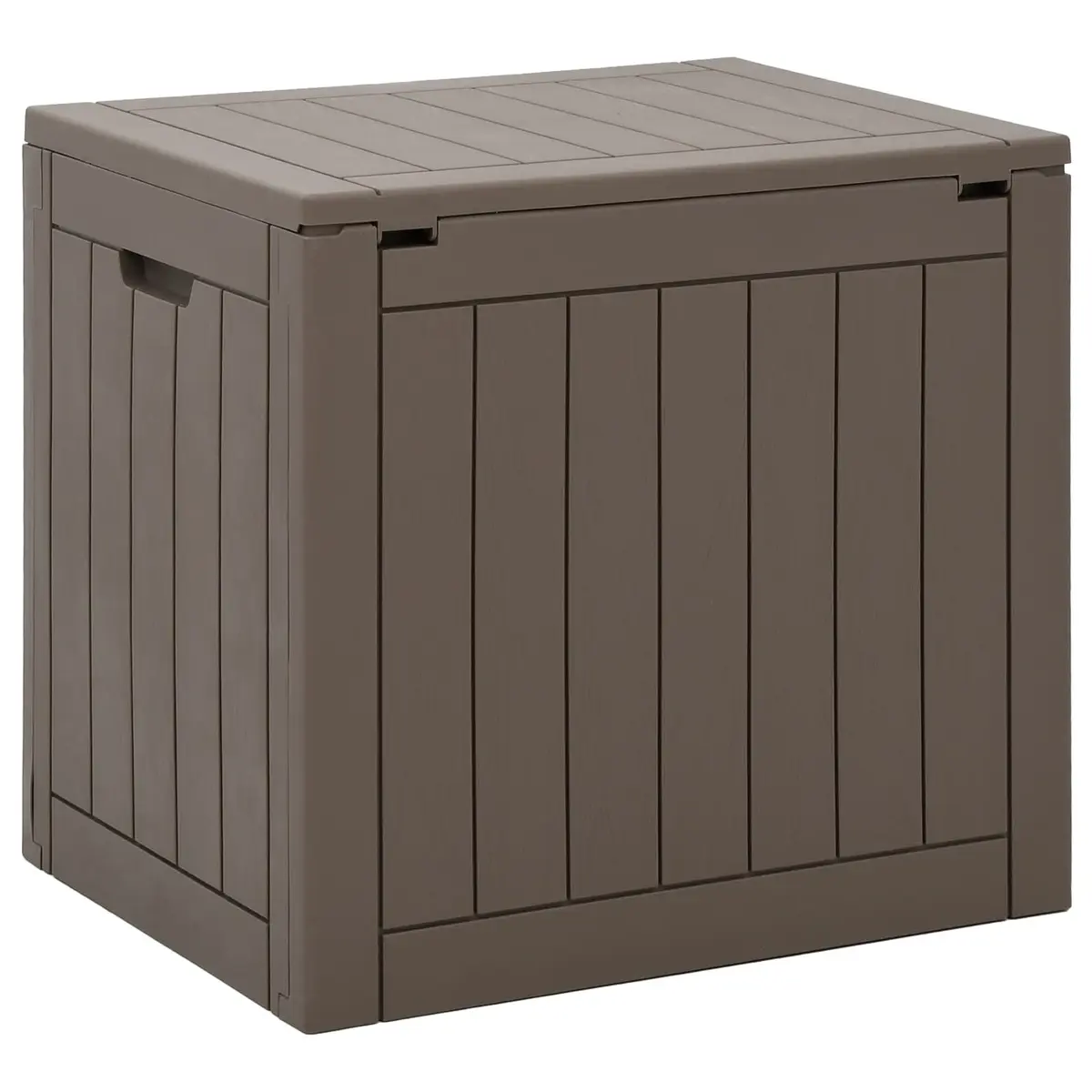 Outdoor Storage Box Grey Garden Furniture Bench Seat with Handles Polypropylene