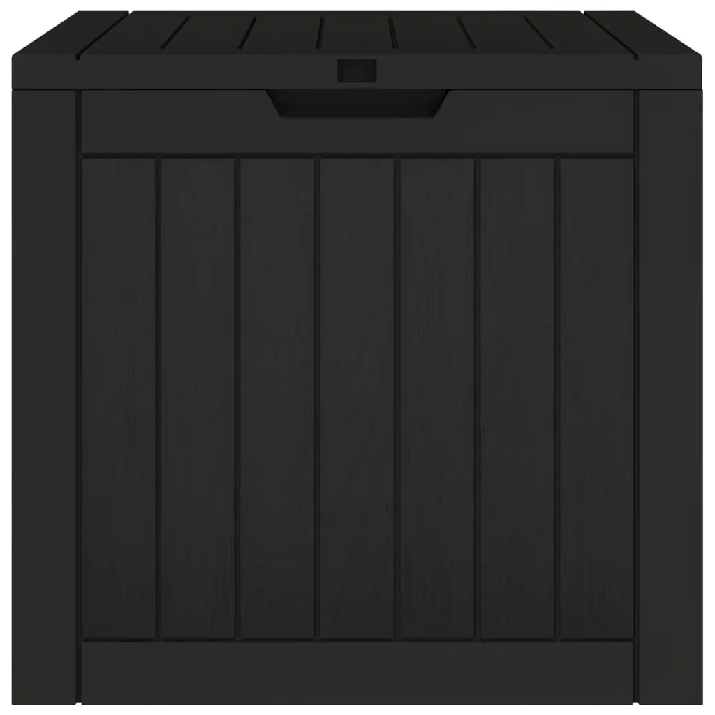 Garden Storage Chest Black Polypropylene Outdoor Furniture 118L Capacity Ergonomic Handles Wide Opening Lid