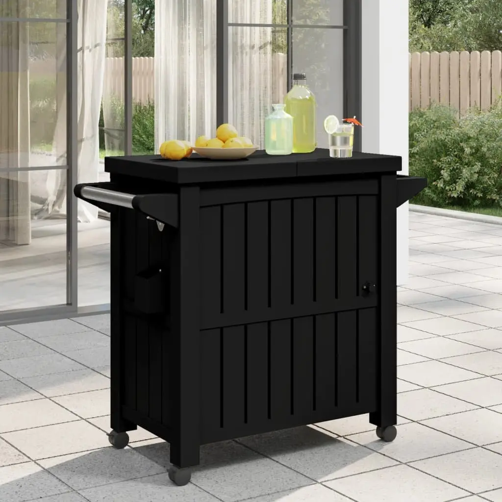 3-in-1 Serving Cart with Ice Bucket Wheels Kitchen Dining Trolley Rolling