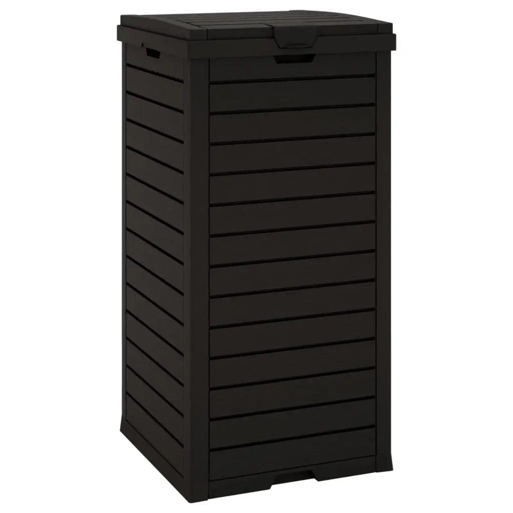 Outdoor Garbage Bin Polypropylene 41x41x86cm Black Double Lid 118L