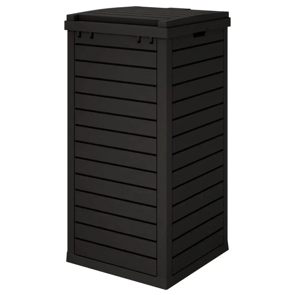 Outdoor Garbage Bin Polypropylene 41x41x86cm Black Double Lid 118L